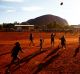 Children playing footy during the closing ceremony in the Mutitjulu community of the First Nations National Convention ...