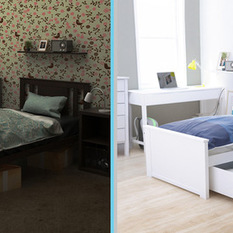  - Modern kids white 4PCE single bedroom suite makeover - before and after images - Kids Bedroom Furniture Sets