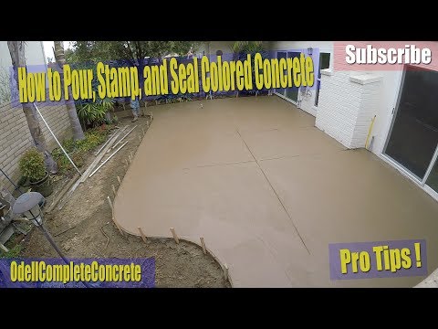 How to Pour, Stamp, and Seal a Colored Concrete Backyard a Patio