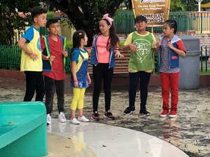 Child actors from a local TV station in the Philippines inside a theme park. Taken on June 2017.