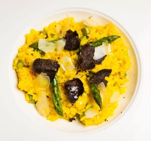 Chifley's Bar and Grill at Hotel Kurrajong. The asparagus risotto with truffle is a bright flavourful dish. Photo: Dion ...