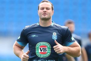 GOLD COAST, AUSTRALIA - JULY 11: Boyd Cordner leads the team during the New South Wales Blues State of Origin training ...