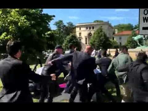 Recep Tayyip Erdogan's Supporters Fight Protesters in US Washington Turkish Embassy (May 16, 2017)