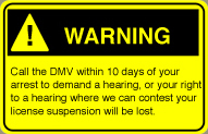 DMV Warning.