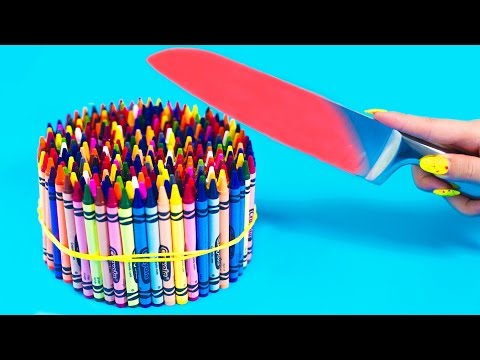 EXPERIMENT Glowing 1000 degree KNIFE VS 20 OBJECTS! Crayons Orbeez School Supplies Toys! SATISFYING