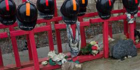 Tokens of mourning at the Upper Big Branch Mine memorial in West Virginia