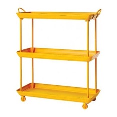  - Painted Metal Trolley, Yellow - Bar Carts