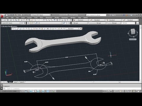 AutoCAD 3D Wrench Tutorial (Basic)