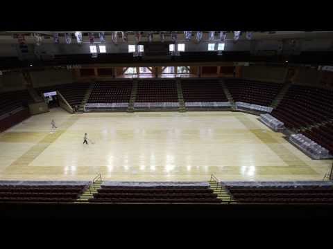 72 Hour Time Lapse -- Basketball Court Sports New Cougars Logo -- TD Arena at College of Charleston