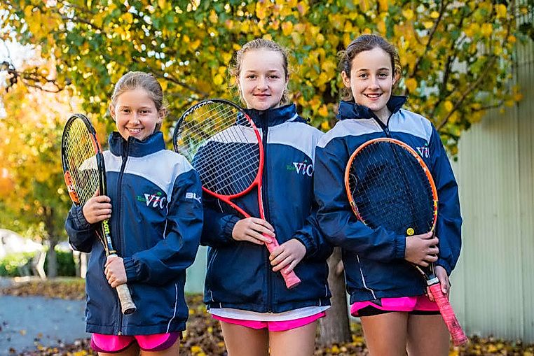 1/7/17 North West Photography. TenbaysideVictoria school  sports tennis teamLeft to rightHarriet Stewart, Stephanie Webb, Grace DarcyPicture Marco De LucaPicture Marco De Luca