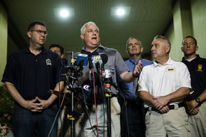 Matthew Weintraub, District Attorney for Bucks County, Pa., speaks with members of the media in, New Hope, Pa., Thursday, July 13, 2017.