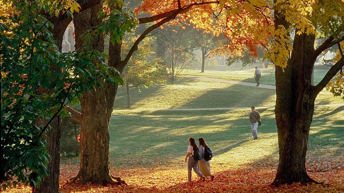 Photo of students walking on campus