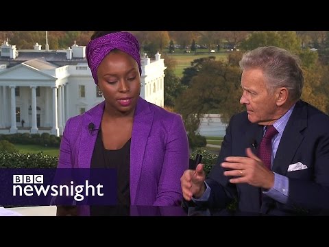 Is Donald Trump racist? Chimamanda Ngozi Adichie v R Emmett Tyrrell - BBC Newsnight