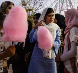 Malala Yousafzai spent her birthday with girls who had been forced to leave school. 