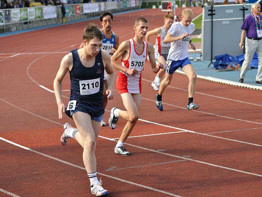 Runners competing at 800 m during the Special Olympics European Summer Games in Warsaw. Photo taken on: September 20, 2010 in Warsaw, Poland