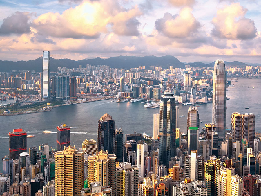 Hong Kong. Hong Kong harbour. Hong Kong special administrative region of China, located to the east of the Pearl River (Xu Jiang) estuary on the south coast of China.