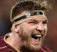 Losers have meetings: Josh McGuire celebrates at full time.