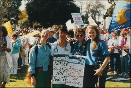 Kaiser strikers demonstrate, 1986