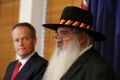 Opposition Leader Bill Shorten and Pat Dodson during a joint press conference at Parliament House in Canberra on Wednesday.