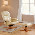 Luxury Swivel Reclining Chair and Foot Stool