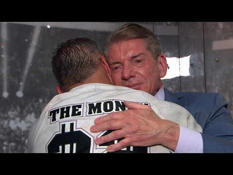 Shane and Mr. McMahon's emotional embrace backstage after WrestleMania, only on WWE Network