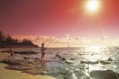 Fishing at Bulcock Beach,  Caloundra, Sunshine Coast, Queensland