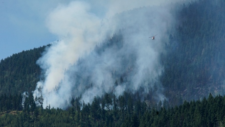 Helicopter at Little Fort Fire BC Wildfire