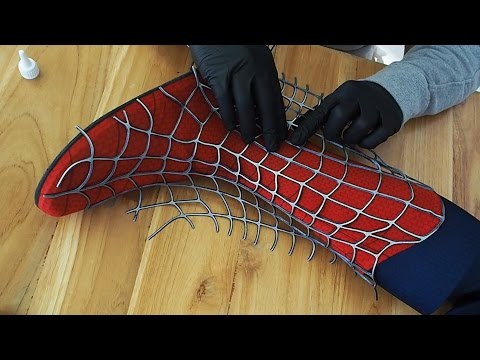 Making the Spider-Man Boot - Glueing of Webs