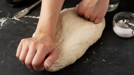 Kneading bread with oil