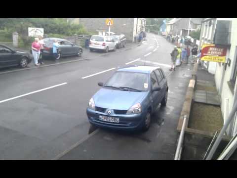 Olympic torch going through llanon