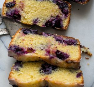 A slice of this berry-dotted cake is perfect late in the morning or for afternoon tea.