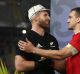 Can't split em: Opposing captains Kieran Read of the All Blacks and Sam Warburton of the Lions.