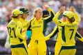 Top order: Australia bowler Kristen Beams after bowling out England's Sarah Taylor at The Brightside Ground in Bristol.