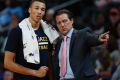 Australian guard Dante Exum receives instruction from Utah Jazz head coach Quin Snyder.