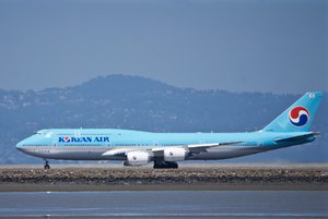 Boeing 747 of Korean Air at San Francisco International Airport, United States