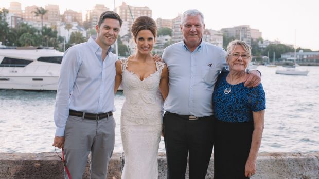 Happier times: Peter Low, second from right, two weeks before his death, at his daughter's wedding with his son Rien, ...