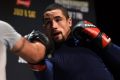 Big chance: Robert Whittaker goes through his paces in a pre-fight workout in Las Vegas.