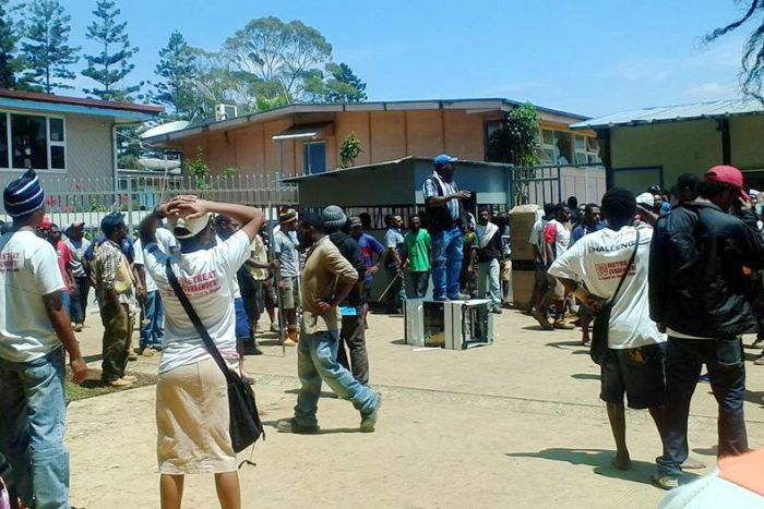 Students gather at the University of Goroka