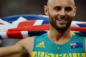 LONDON, ENGLAND - JULY 17: Scott Reardon of Australia celebrates winning the Men's 100m T42 Final during day four of the ...