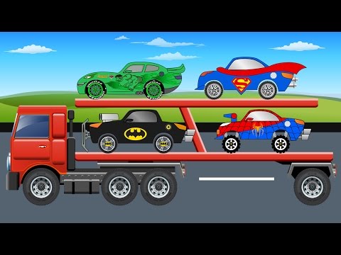 Auto Transport Truck - SuperHeroes Cars - Cars For Kids