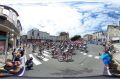 A panorama from the start of the 13th stage of the Tour de France, in Foix.