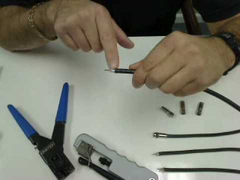 How to Prep Coaxial Cable and Install a Compression Connector (Close Up Demo)