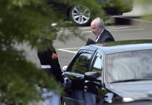 FILE - In this May 10, 2017, file photo, Russian Ambassador to the United States Sergey Kislyak arrives at the White House in Washington for a meeting with President Donald Trump.