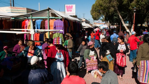 A bustling market in Totonicapan, Guatemala, is awash with colour.