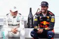Race winner Valtteri Bottas and third place finisher Daniel Ricciardo share a moment after the race.