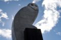 An owl sculpture, by Bruce Armstrong, keeps watch over Belconnen.