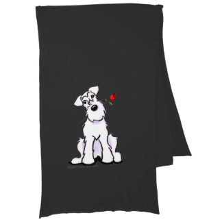 White Schnauzer Sweetheart Rose Scarves