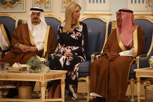 Ivanka Trump participates in a presentation ceremony of The Collar of Abdulaziz Al Saud Medal to President Donald Trump at the Royal Court Palace, Saturday, May 20, 2017, in Riyadh.