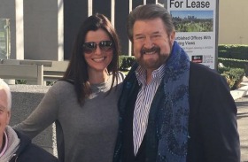 Amber Harrison, with Senator Derryn Hinch, complains she was the victim of a legal system stacked against individuals.