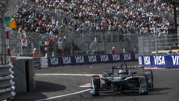 MONTE CARLO, MONACO - MAY 13: Adam Carroll (GBR), Jaguar Racing, Spark-Jaguar, Jaguar I-Type 1, on track during the Monaco ePrix, fifth round of the 2016/17 FIA Formula E Series on May 13, 2017 in Monte Carlo, Monaco. (Photo by LAT Images/Jaguar Racing via Getty Images)